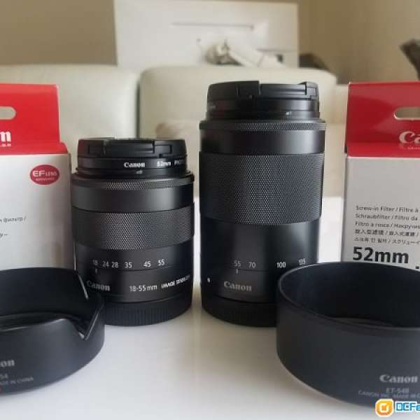 九成新 Canon M 機 EF-M 18-55mm & EF-M 55-200mm 鏡頭