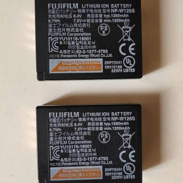 原裝Fujifilm電池 NP-W126S (X-T3,X-T30,X-H1,X-T2,X-T20)