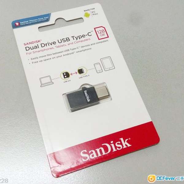SanDisk® 128GB OTG USB Type-C 雙用隨身碟 (全新)