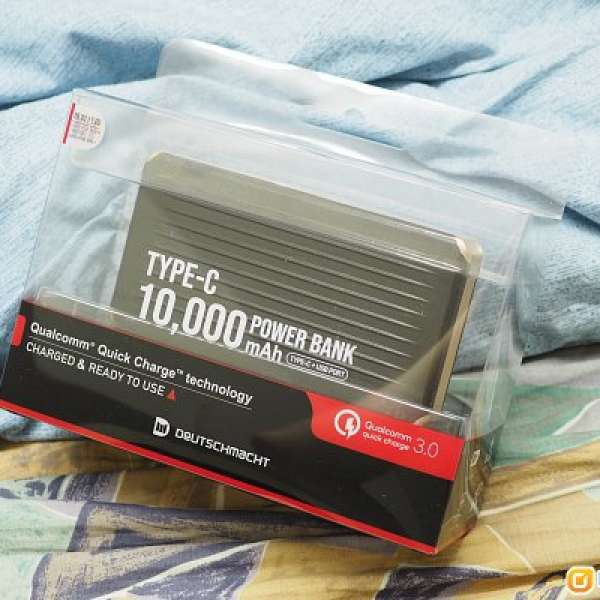 【100%全新•原裝行貨】DEUTSCHMACHT DM-PB100-C-BK Type C 10000mAh行動電源(黑色...