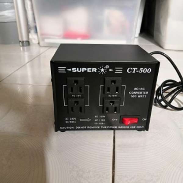 Super CT-500 ac220v>100v/110v (4 位) 變壓器 全新