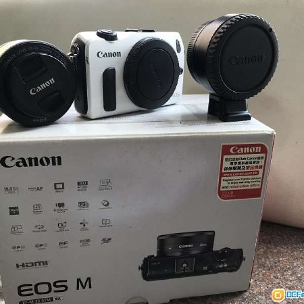 Canon EOS M1body 22m f2 EF-EOSM mount adapter