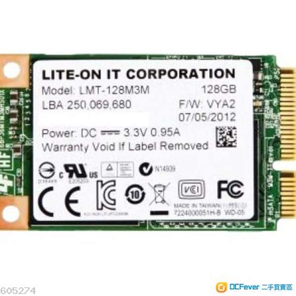 Liteon mSATA 128GB mini-PCIe SSD