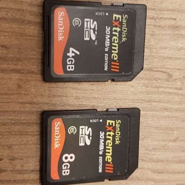 SanDisk Extreme 3 SDHC 咭 30MB/S 8GB及4GB