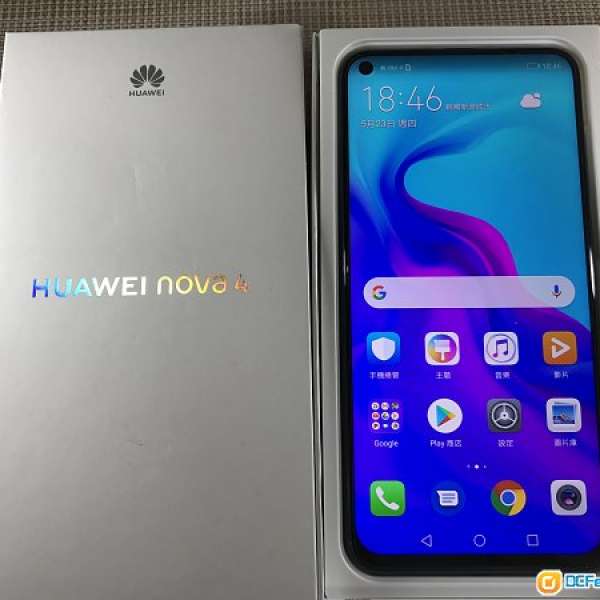 Huawei Nova 4 *128GB 香港行貨 藍色*99.9%new ! 跟單據*行保至*4/5/2020 !*
