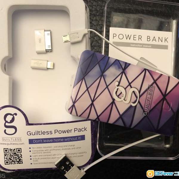 全新 Guiltless Powerbank Android lightning Iphone 4,5,6 x USB