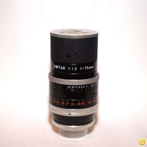 Kern Switar 75mm F1.9 Cine lens C-mount