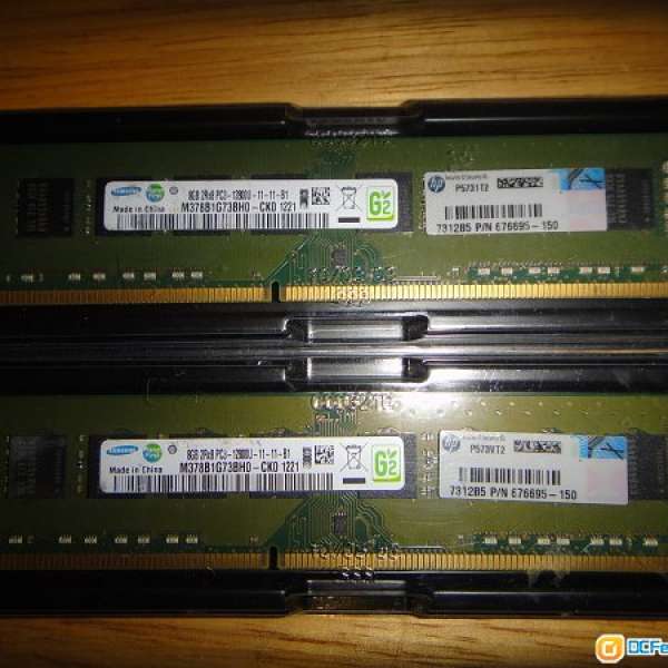 Samsung RAM DDR3 1600 8G x 2  共16GB 雙面   **另Kingston DDR3 1600 8GB