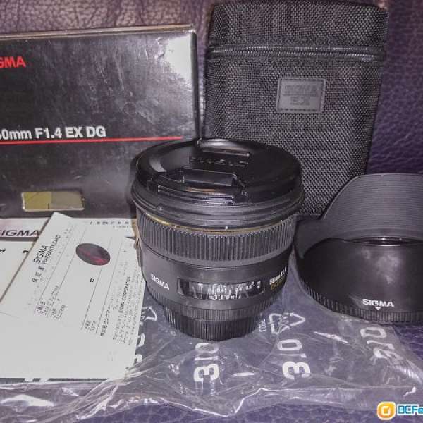 FS : 出售過保行貨 Sigma EX DG HSM 50mm f/1.4 (Nikon Mount) 新皮鏡頭