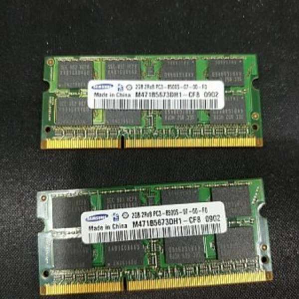 2條手提電腦DDR3 1066 2GB RAM合共4GB(非DDR3L)