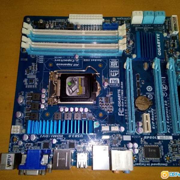 (新淨 Z77 matx) GIGABYTE底板 (MODEL: GA-Z77MX-D3H) 連背板 (100% WORK 已更新BIOS)