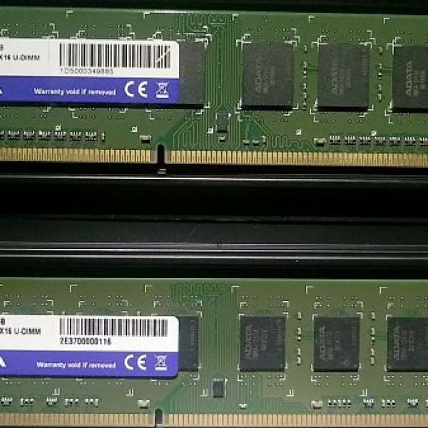 AData DDR3 1600Mhz 雙面 DIMM 8GB x 2 pcs，Total 16GB(已測試)