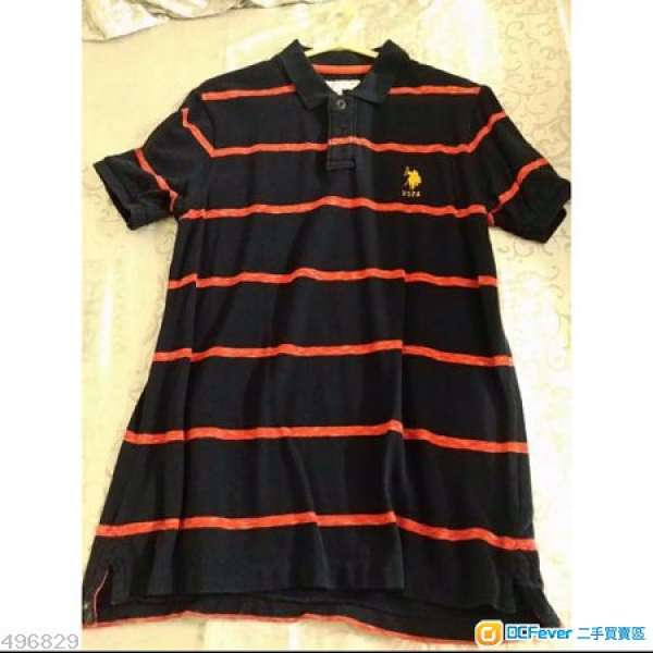 (二手) U.S. Polo Assn Since 1890 藍紅色Polo tshirt (M size) (90%新)