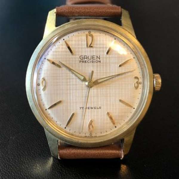 Vintage Gruen watch 布紋面古董上鍊機械錶