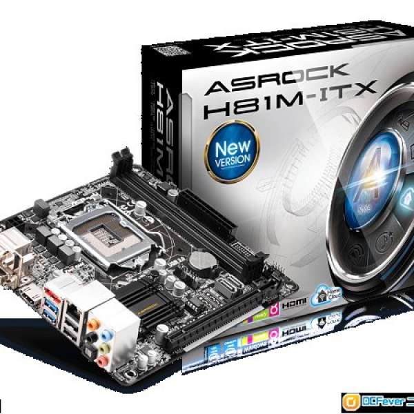 95% New Asrock H81M-ITX with Back board