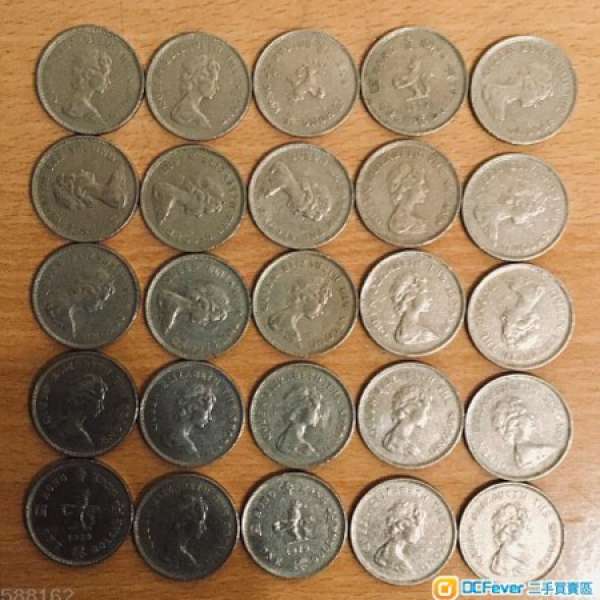 1978-1992 英女皇壹圓硬幣222個