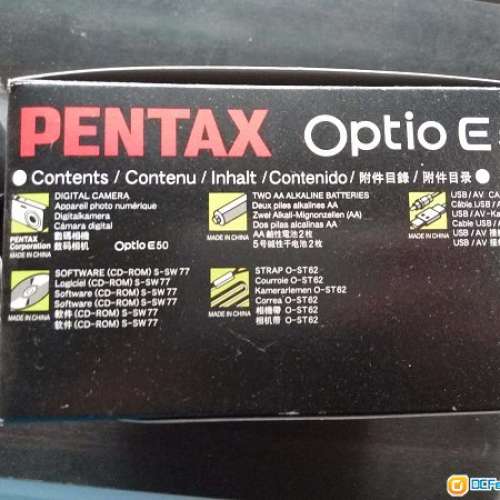 Pentax Optio E50 810 萬像素 舊機 可用 跟所用原裝配件 售$68