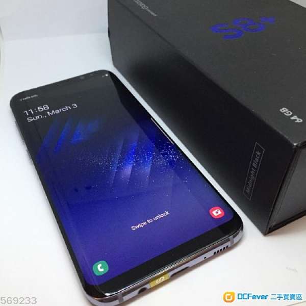 Samsung galaxy s8 plus 64gb 1 sim black 有中文