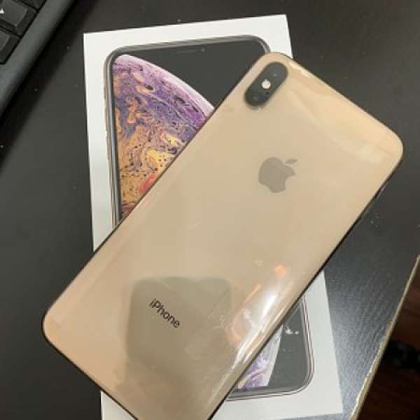 iPhoneXs Max 256g 金色 (全新，保養至2019年9月)