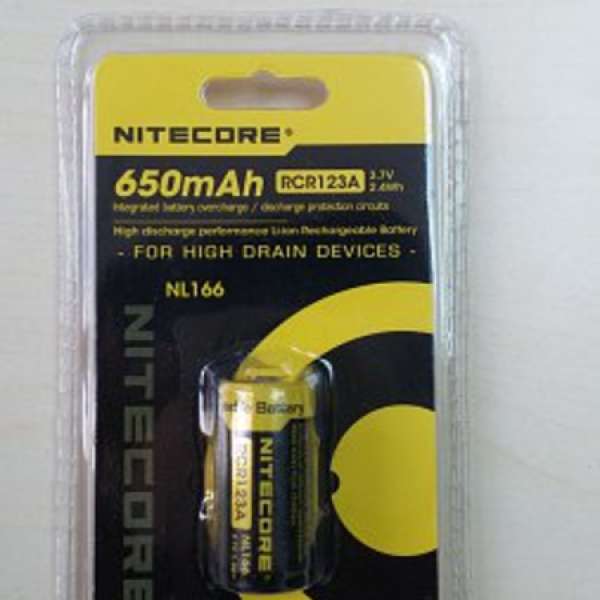 Nitecore RC123A (NL166) 電池