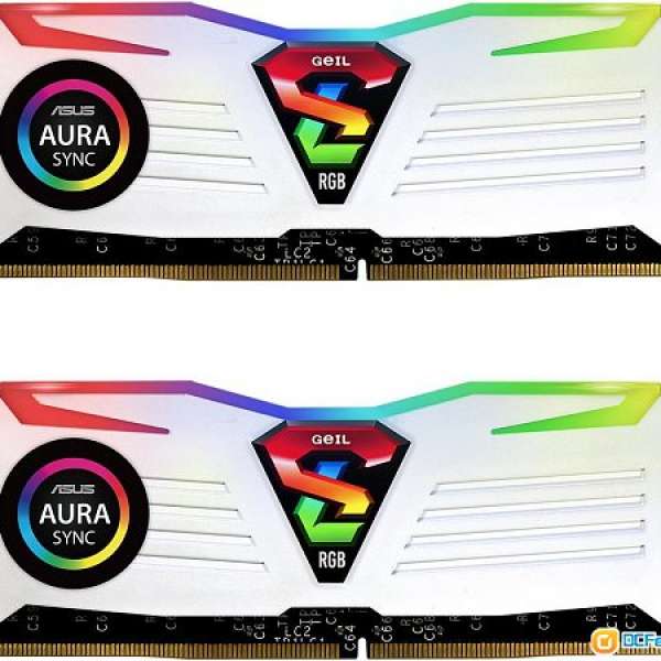 全新未開 GeIL SUPER LUCE RGB White 2 x 8GB DDR4 3000 GLWS416GB3000C16ADC