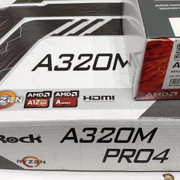 Asrock A320m Pro4 AM4主板 + Amd A8-9600