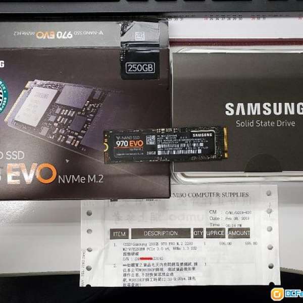 Samsung 970 EVO 250GB SSD 100% 正常運作 有單 5年保 (2號機)