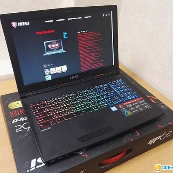 MSI GP62M i7 7700HQ 8G DDR4/128G SSD+1TB/GTX1050Ti 4G 行貨有保