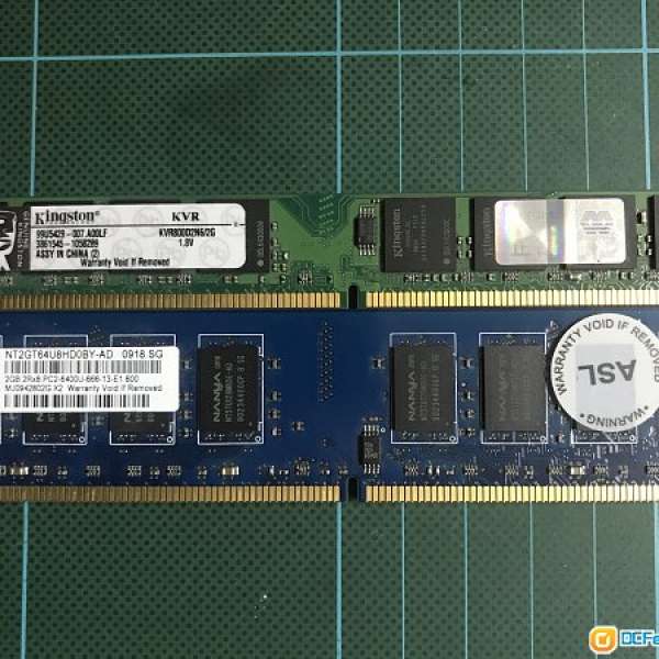 Kingston DDR3 2GB 及NANYA DDR3 2GB