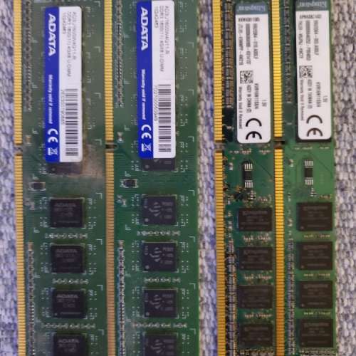 Kingston/Adata DDR3-1600 16GB ram (4條 4Gb ram)