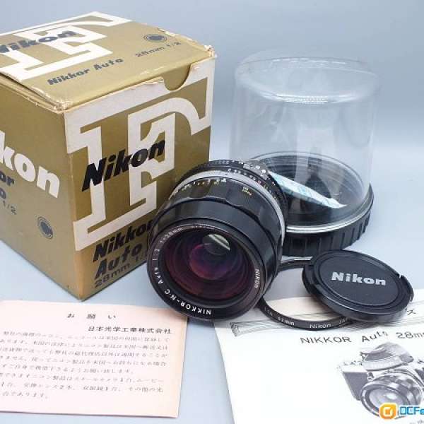 NIKON NIKKOR-N.C Auto 28mm f2/MF 手動對焦鏡頭 酒紅色鍍膜