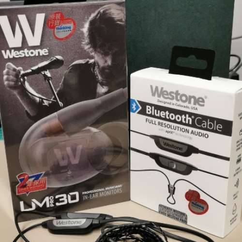 Westone um pro 30 with aptx Bluetooth cable