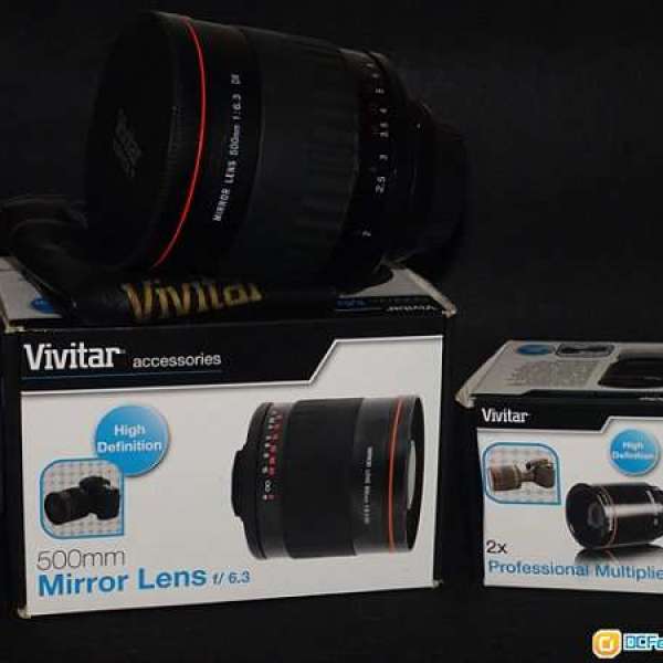 [殘荷]Vivitar 500mm f6.3 T-Mount反射鏡(合Canon/Nikon/Sony及其他)+2X=1000mm