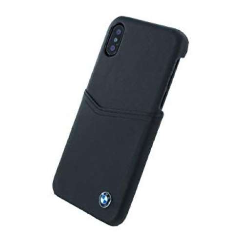 BMW Case with Card Slot for iPhone XS/X Genuine Leather Black 真皮名車套