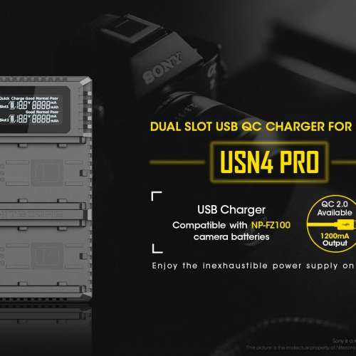 Nitecore USN4 Pro Battery Charger (For Sony A9 / A7III / A7RIII / A7RIV)