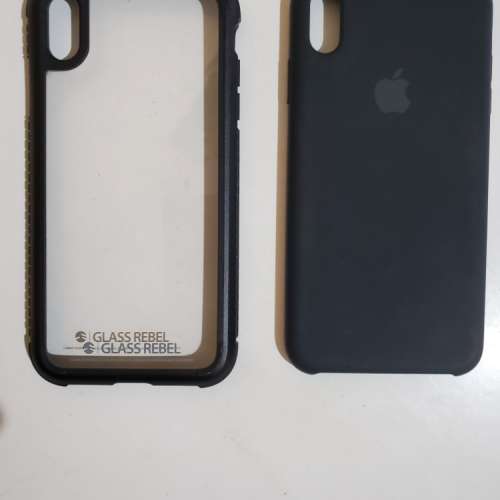 Apple 原裝黑色硅膠殼及Glass Rebel 9H玻璃殼For iPhone XS Max