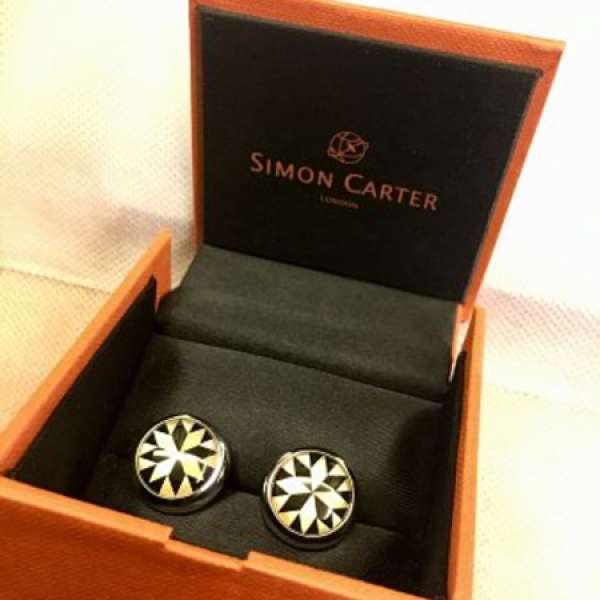 英國Simon Carter cufflink 玳瑁幾何䄂口鈕