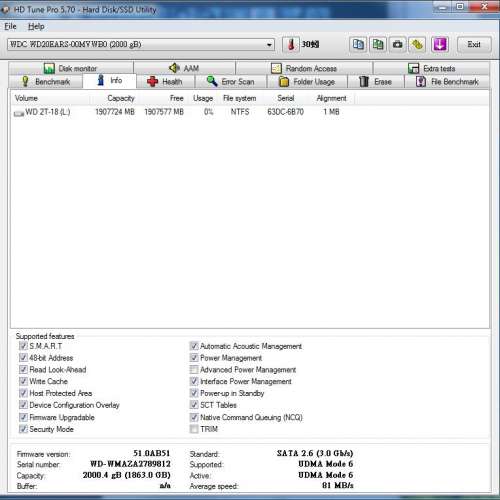 WD 85%新 2TB 3.5" SATA 硬碟兩隻
