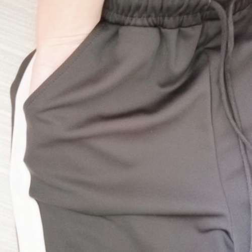 束腳白邊彈性運動褲