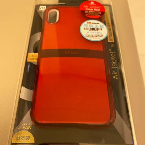 Power support Air Jacket iphone Xs 紅色透明保護套
