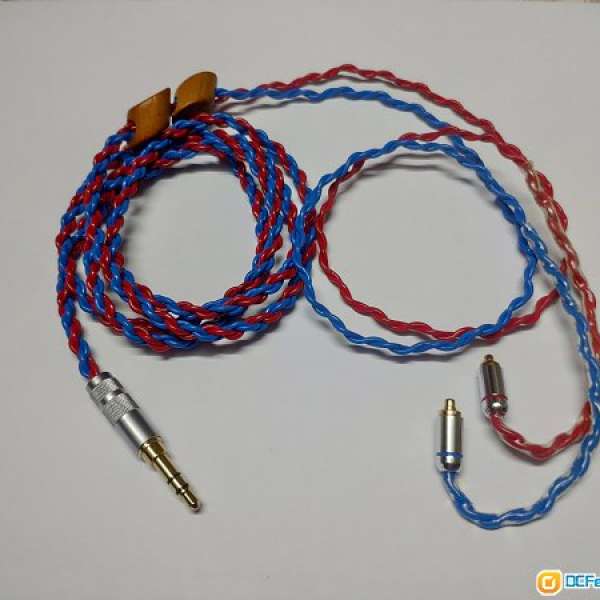 鍍銀mmcx紅藍耳機線(shure se535/se846/315/ue900)