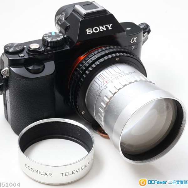 Cosmicar TV Lens 75mm f/1.4全銀(改A7 ) 絕對大電影鏡Feee   鏡片95新   用在A7只...