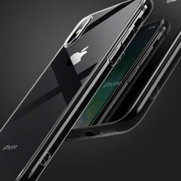 iPhone X Case 太空灰透明軟殻（送玻璃保護貼一張）