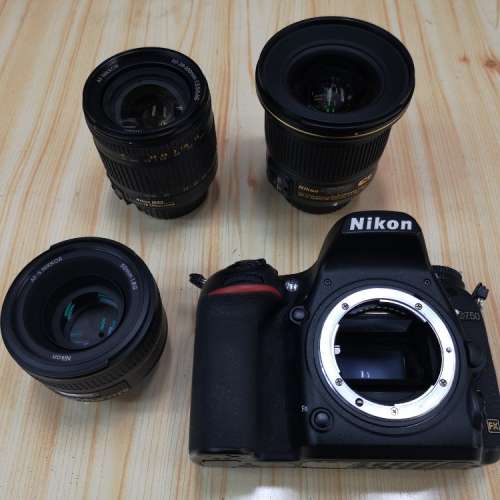 Nikon D750 Body + 20mm F1.8G ED + 50mm F1.8G + 28-200mm F3.5-5.6G