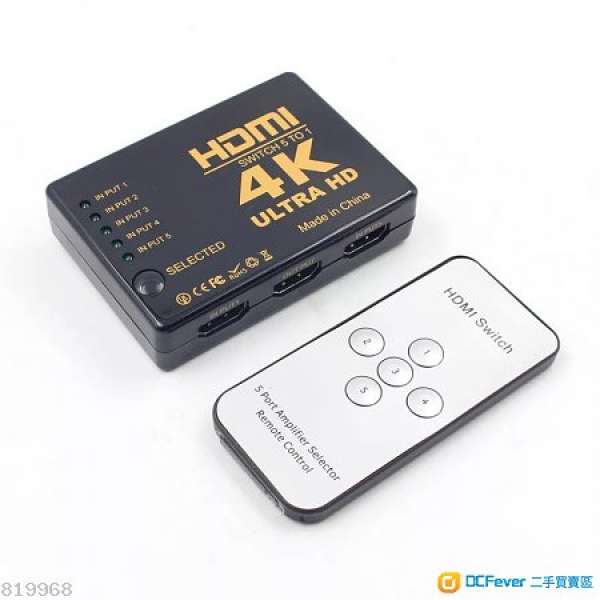 HDMI 分插器 remote control  搖控5合一 支援4K輸出 （全新）