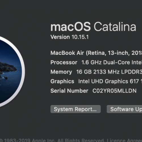 Macbook air 2018 grey 16gb ram 512 i5