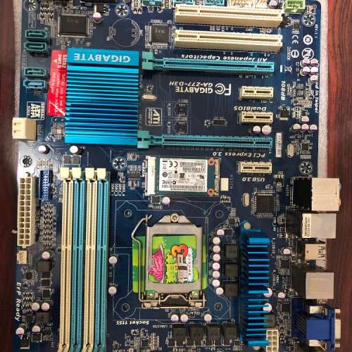 二手 GIGABYTE Z77-D3H Z77 DDR3 USB3 LGA1155 ATX MB WITH 16GB MSATA SSD