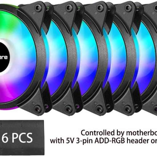 全新upherePWM RGB FAN 6 PCS 連控制器