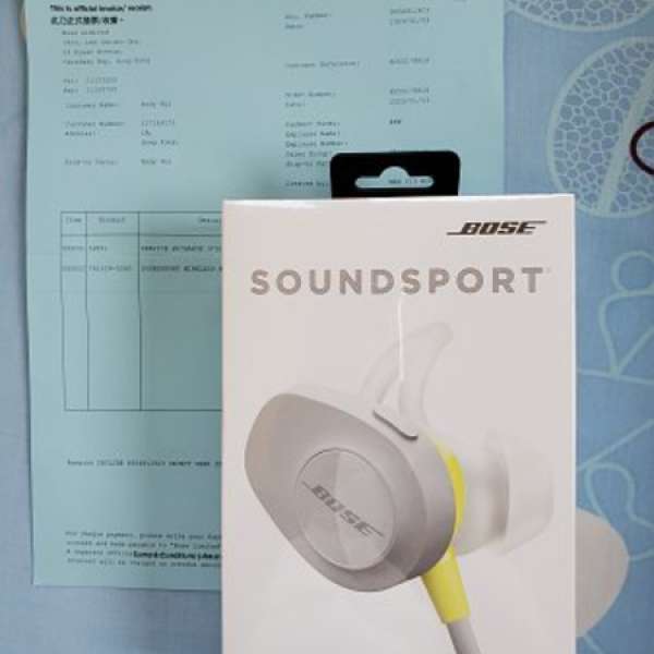 100% new Bose Soundsport bluetooth earphone 有香港Bose保用一年