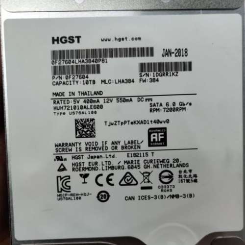 100% work HGST 10TB 3.5 Sata HDD